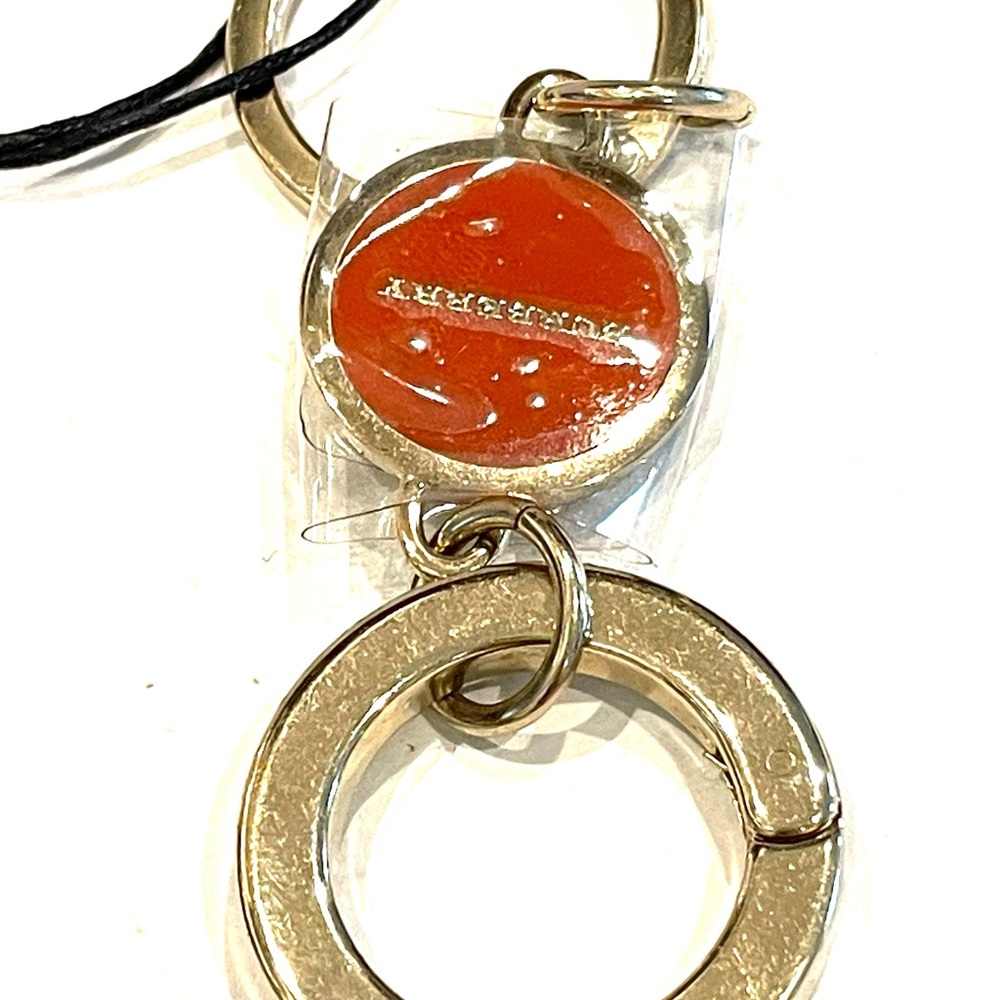 BURBERRY keychain ring plaque logo MADE IN ITALY New - Picture 2 of 11